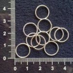 Spojovací kroužky 12 mm, silné 0,9 mm - stříbrná
