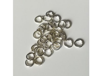 Spojovací kroužky 3 mm, silné 0,6 mm - stříbrná
