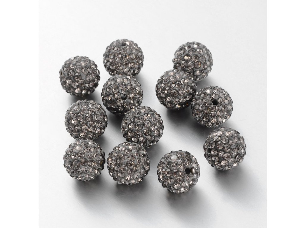 Shamballa 6 mm, více barev - šedá