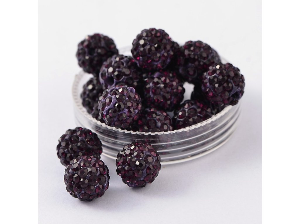 Shamballa 10 mm, více barev - ametystová, A