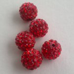 Shamballa 10 mm, více barev - červená, A