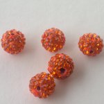 Shamballa 10 mm, více barev - oranžová, B
