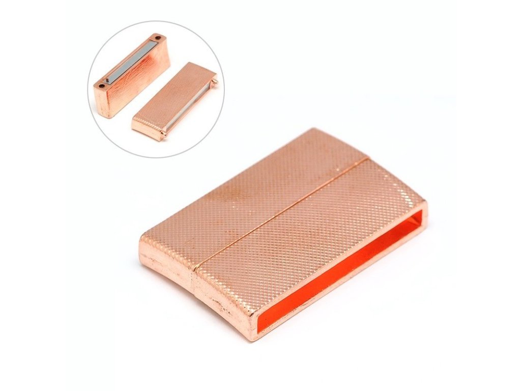 Magnetické zapínání ploché 40x24x7mm, více barev - pískově měděná