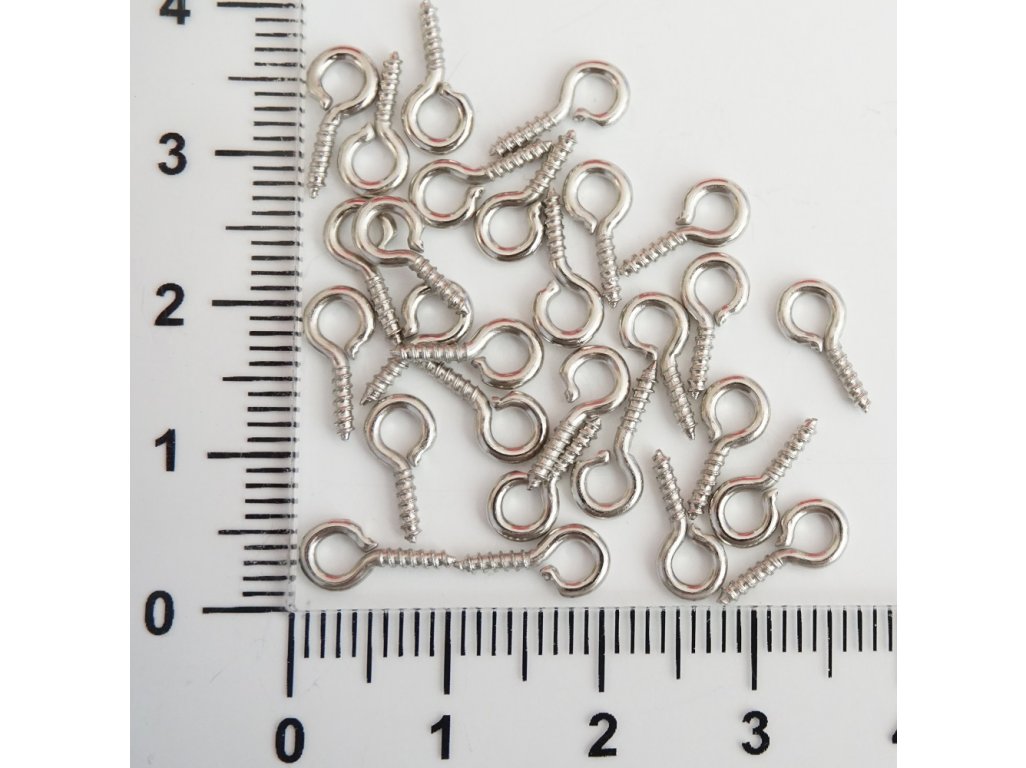 Vruty s očkem 100 ks, více druhů - platinová, 10 mm