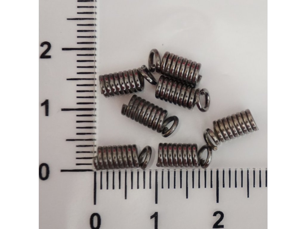 Pružinky ukončovací 10 ks - antracitové, více velikostí - 4 mm