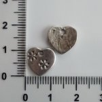 Kovové zamilované, různé - srdce s kytičkou, platinová