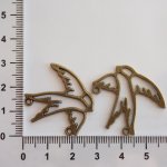 Kovové mezičlánky, různé ptactvo - obrys vlaštovka menší, bronzová