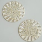 Filigrán růže pr. 21 mm, více barev - stříbrná