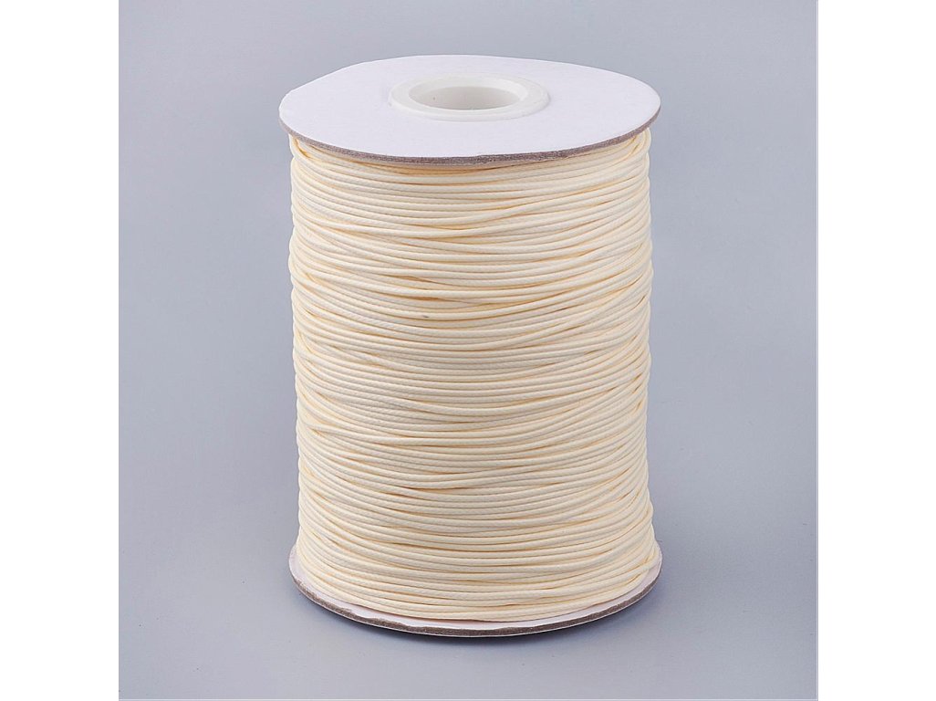 Voskovaná šňůra (polyester) 1 mm, více barev - nažloutlá
