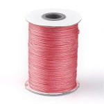 Voskovaná šňůra (polyester) 1 mm, více barev - korálová