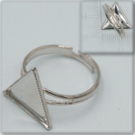 Prsten s lůžkem - stříbrná, 15 x 15 mm