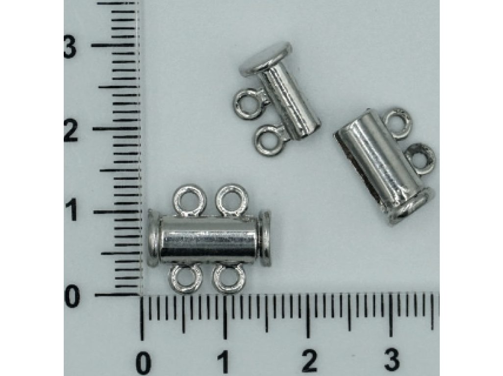 Magnetické zapínání víceřadé - platinová, 2 řady