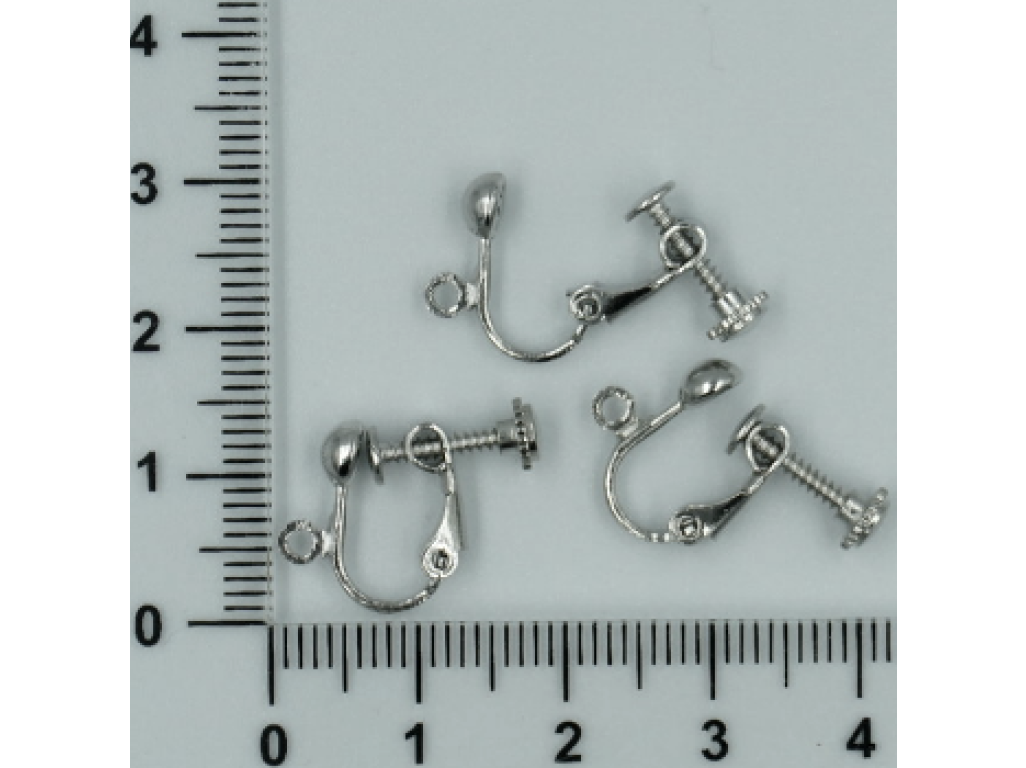 Klipsy se šroubkem - platinová, 14 x 16 mm