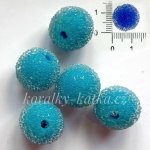 Cukrové korálky - světle modrá, 14mm