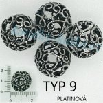 Tibetské vypouklé korálky - typ 9, platinová