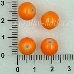 Porcelánové kuličky - oranžová, 10 mm