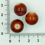 Porcelánové kuličky - hnědá, 14 mm