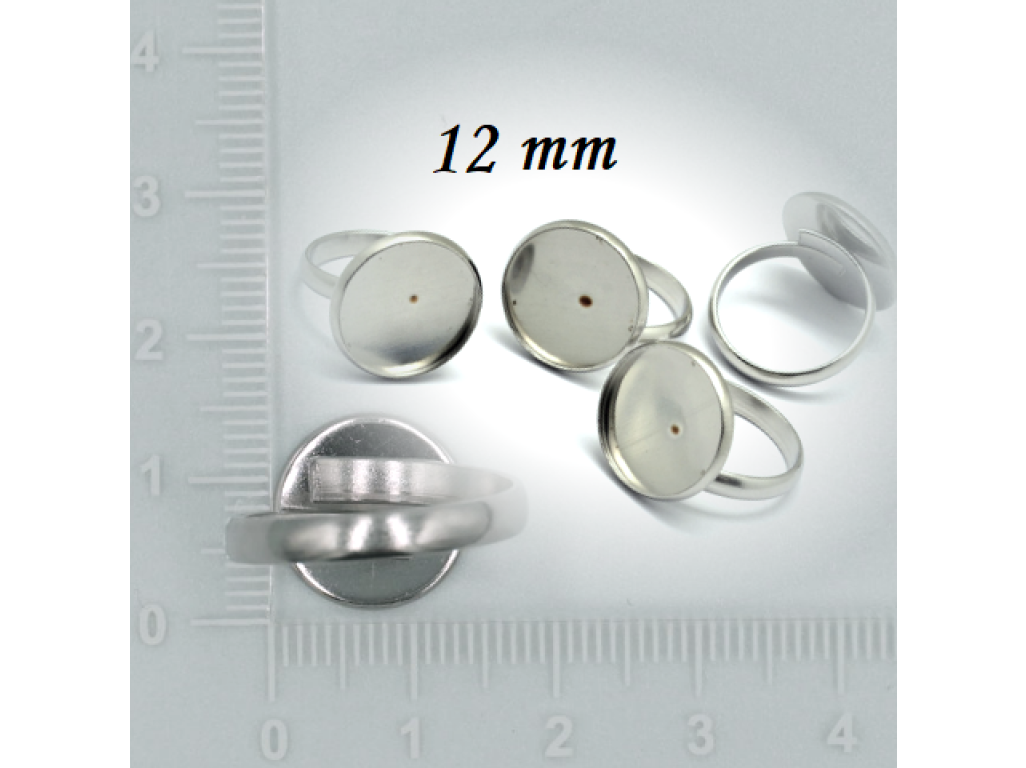 Nerezový prsten s lůžkem - 12 mm