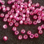 Rokajl velkodírkový, 3mm - růžová s průtahem