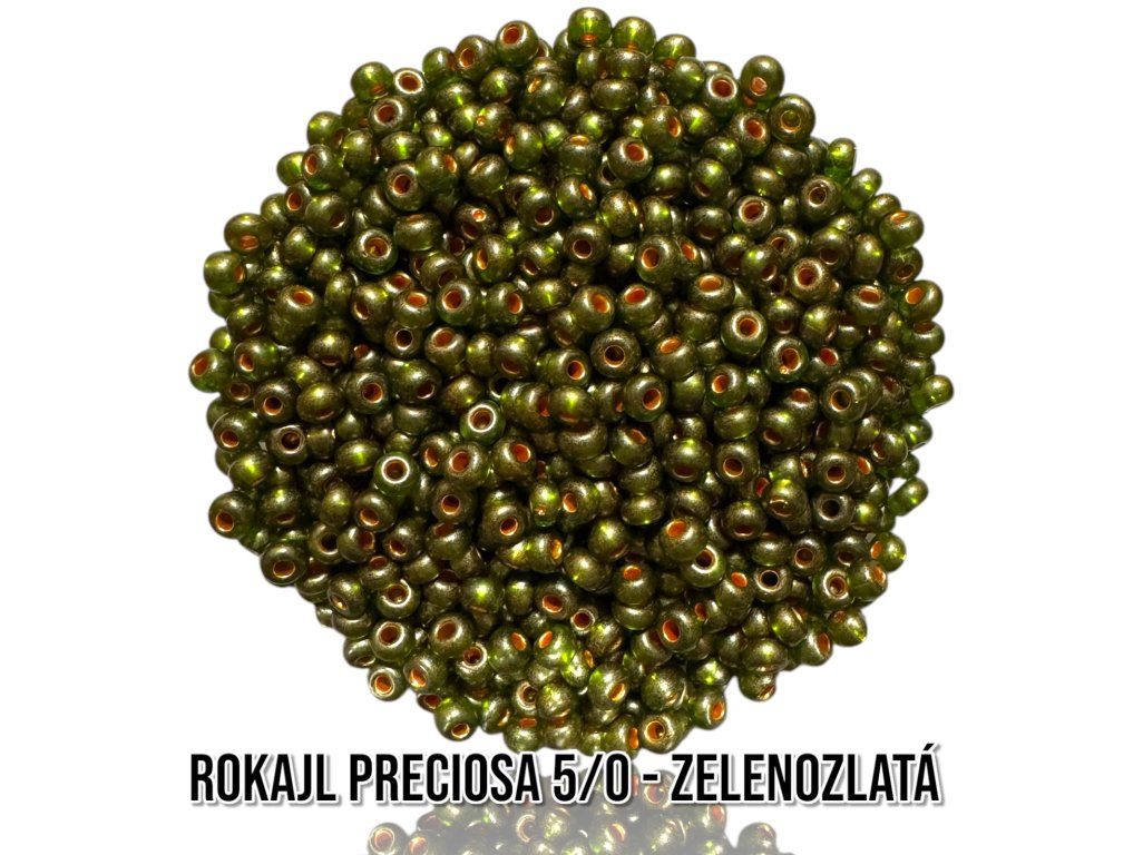 Rokajl PRECIOSA (5/0), zelenozlatá