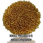 Rokajl PRECIOSA (8/0) - hnědá s průtahem