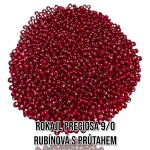 Rokajl PRECIOSA (9/0) - rubínová s průtahem