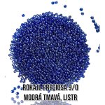 Rokajl PRECIOSA (9/0) - modrá tmavá, listr
