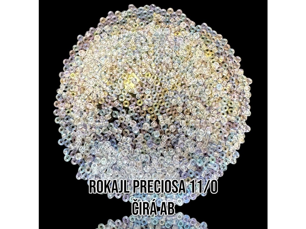 Rokajl PRECIOSA (11/0) - čirá AB