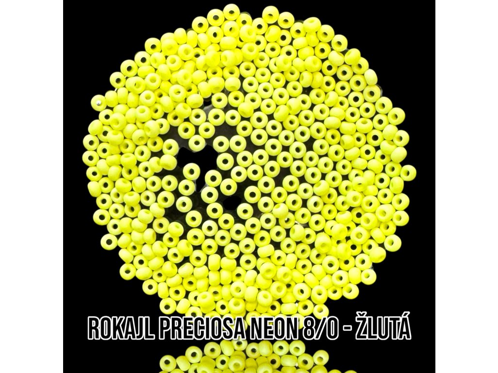 Rokajl PRECIOSA neon - žlutá 8/0